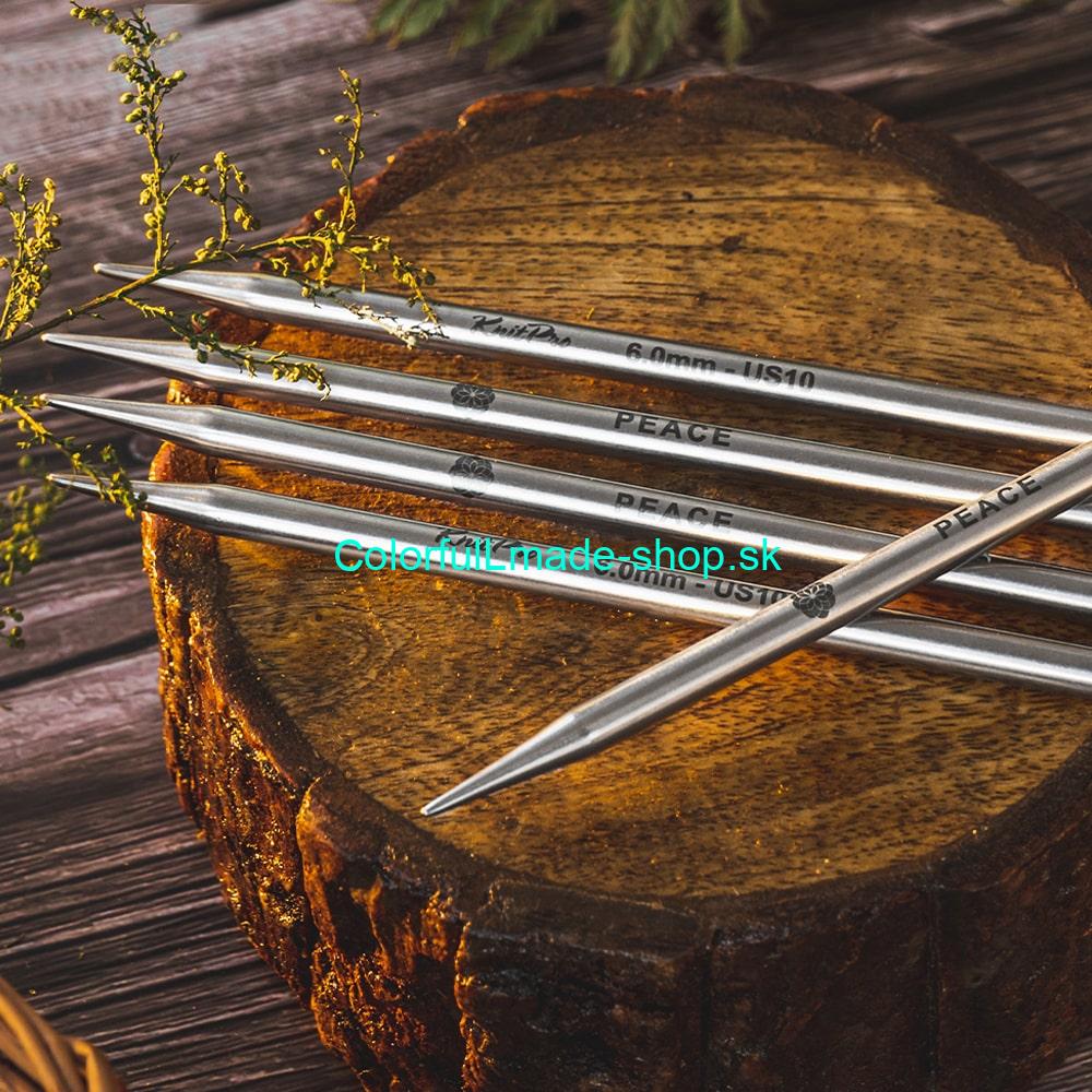 KnitPro Mindful Double Pointed Needles 20 cm - ponožkové ihlice kovové 5,00