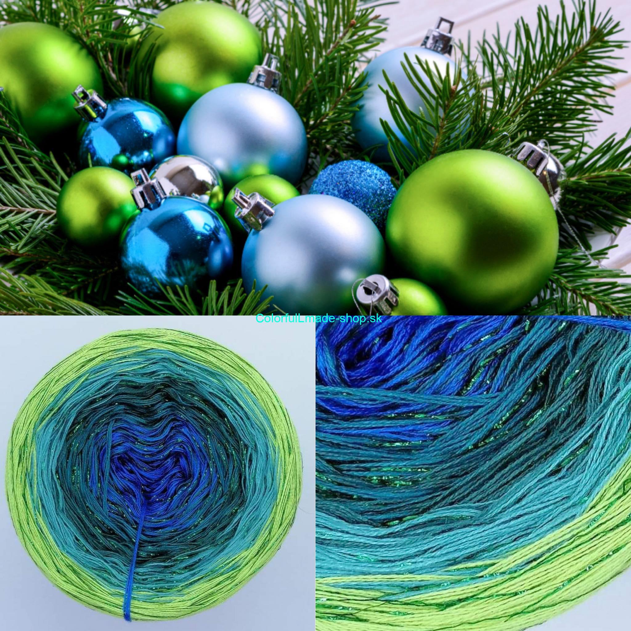 Limited Edition No.163 - 4-nitka/1000m + glitter smaragd 