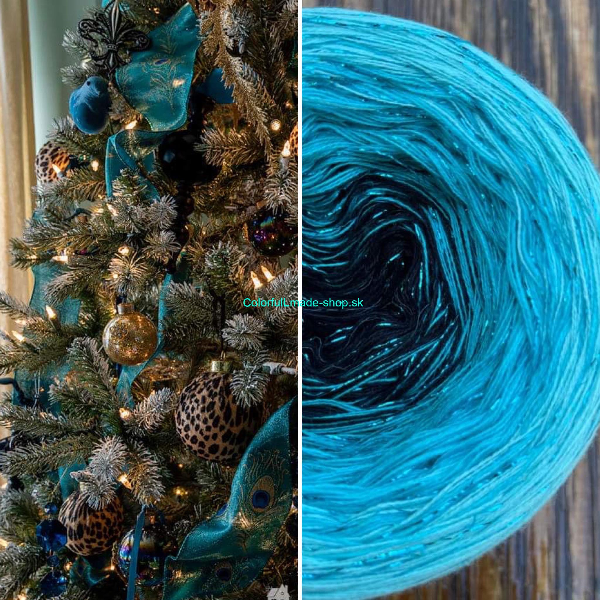 Limited Edition No.165 - 4-nitka/1500m + glitter turkis