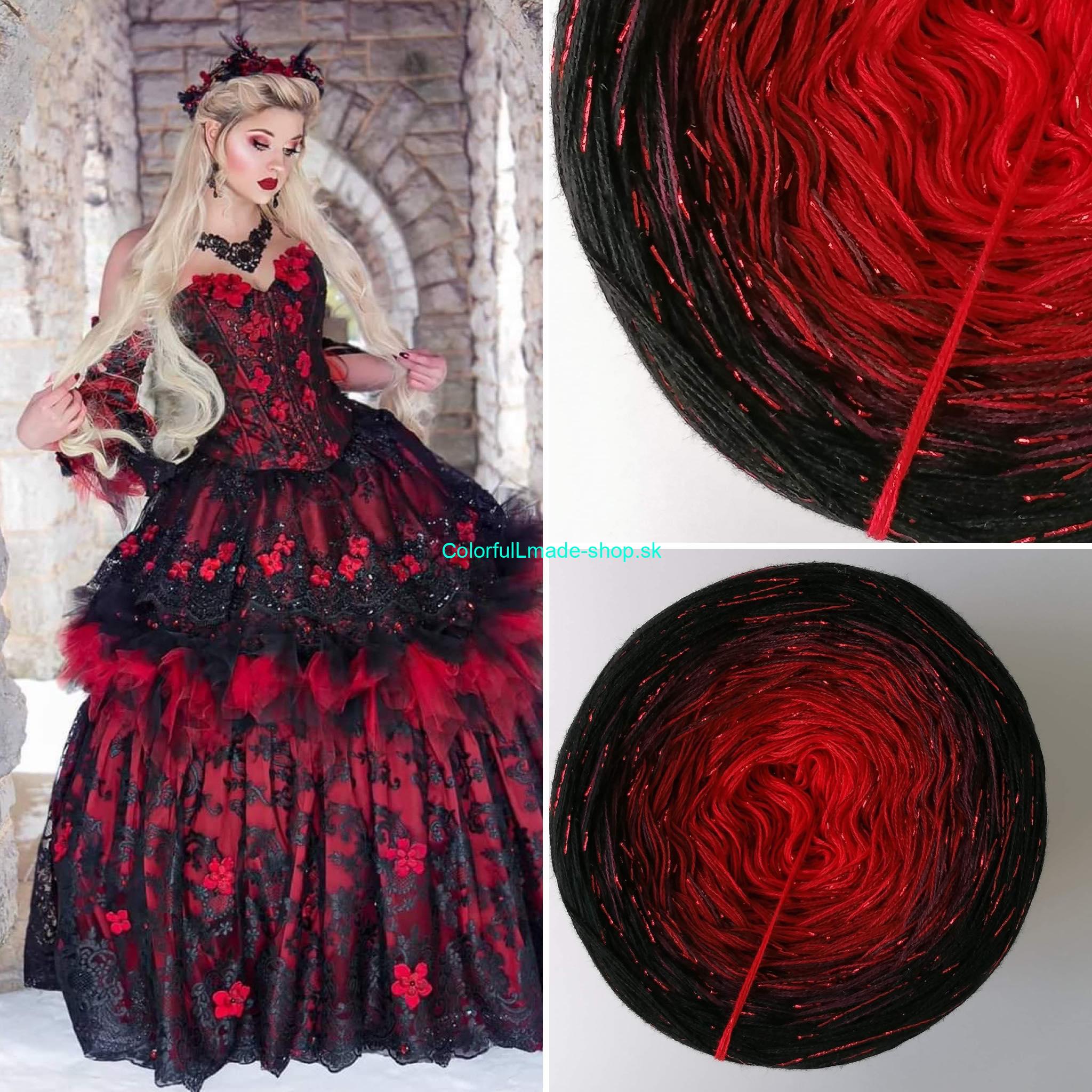 Limited Edition No.28 - 3-nitka/1000m + glitter rot