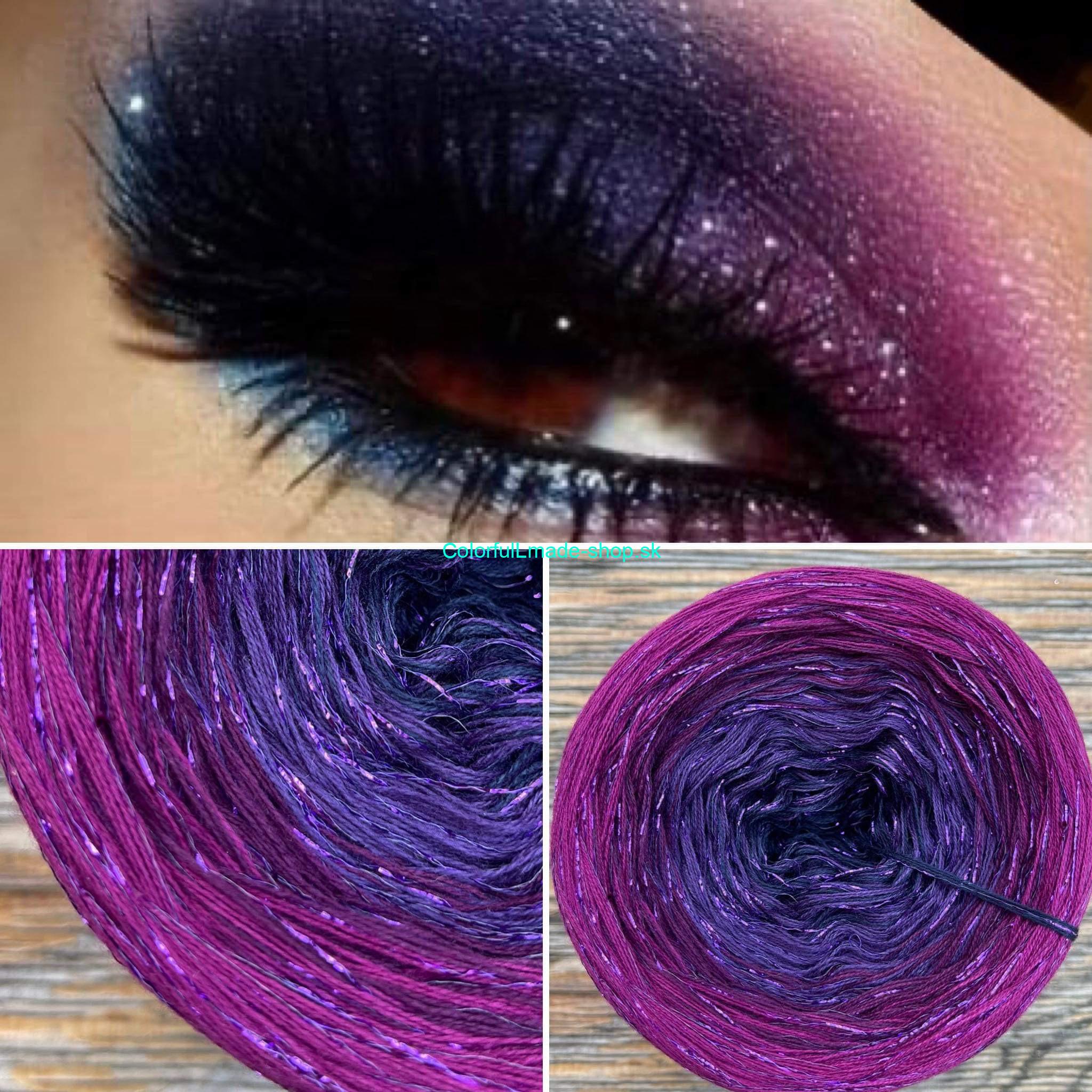 Limited Edition No.44 - 3-nitka 300g/1500m + glitter violet