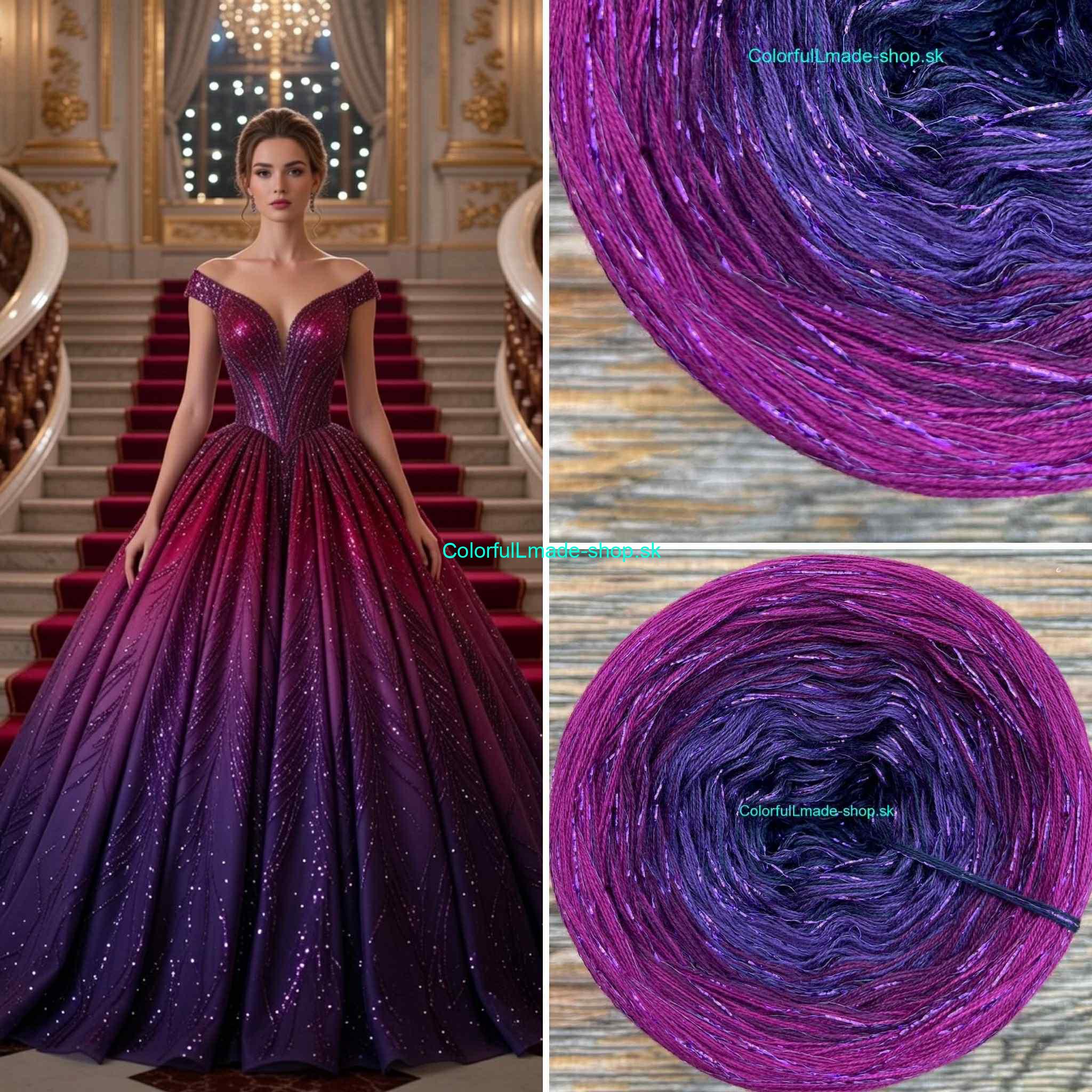Limited Edition No.44 - 3-nitka/1500m + glitter violet