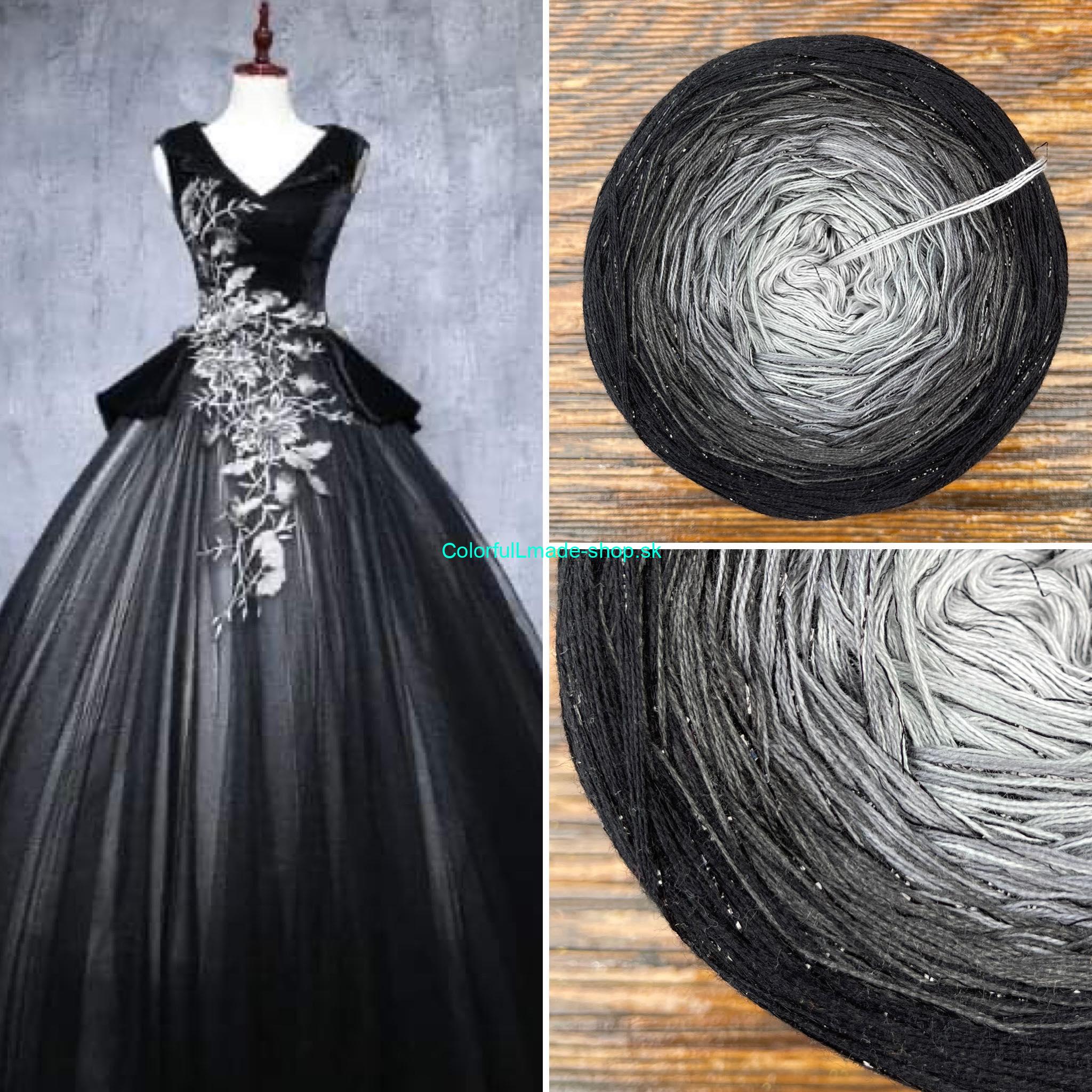 Limited Edition No.60 - 3-nitka 200g/1000m + glitter black