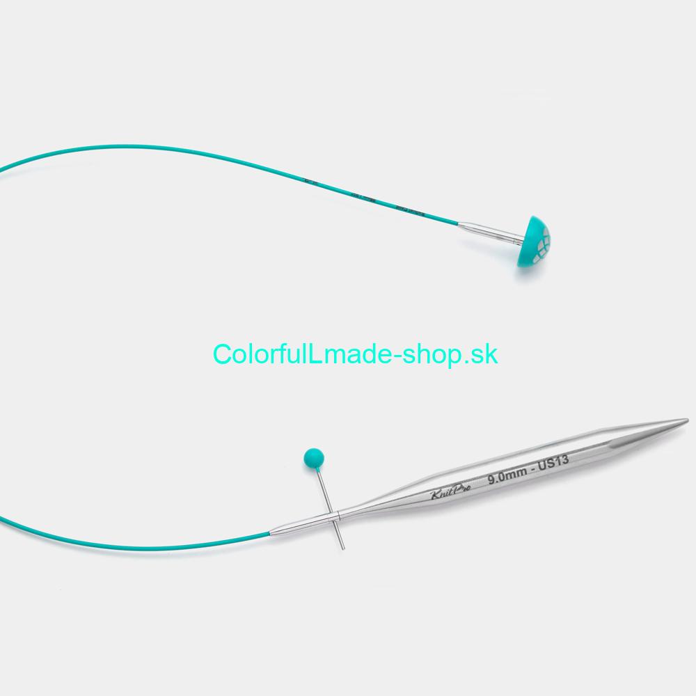 KnitPro Mindful Teal Cable - lanko k vymeniteľným ihliciam 40 cm 