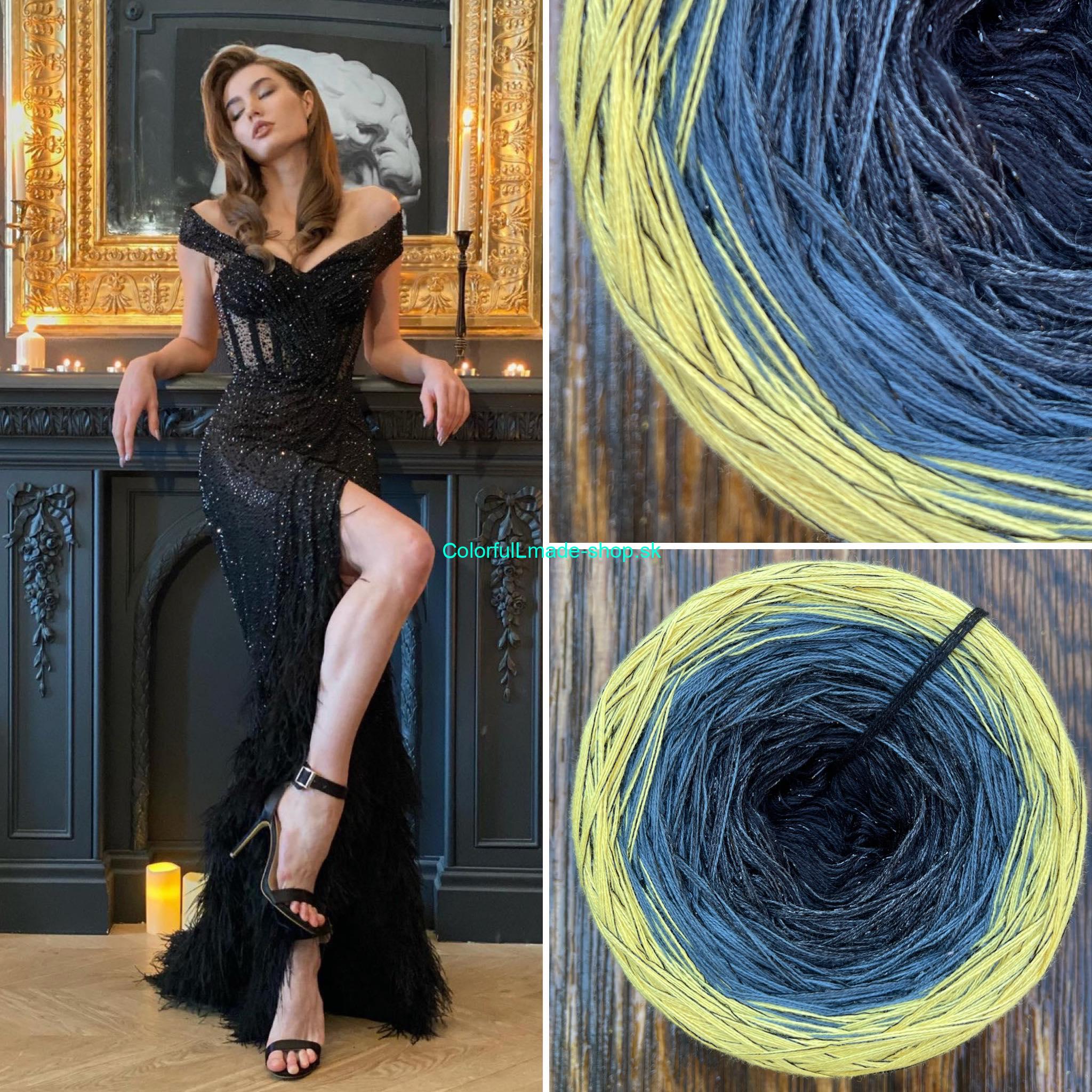 Limited Edition No.61 - 4-nitka 400g/1500m + glitter black
