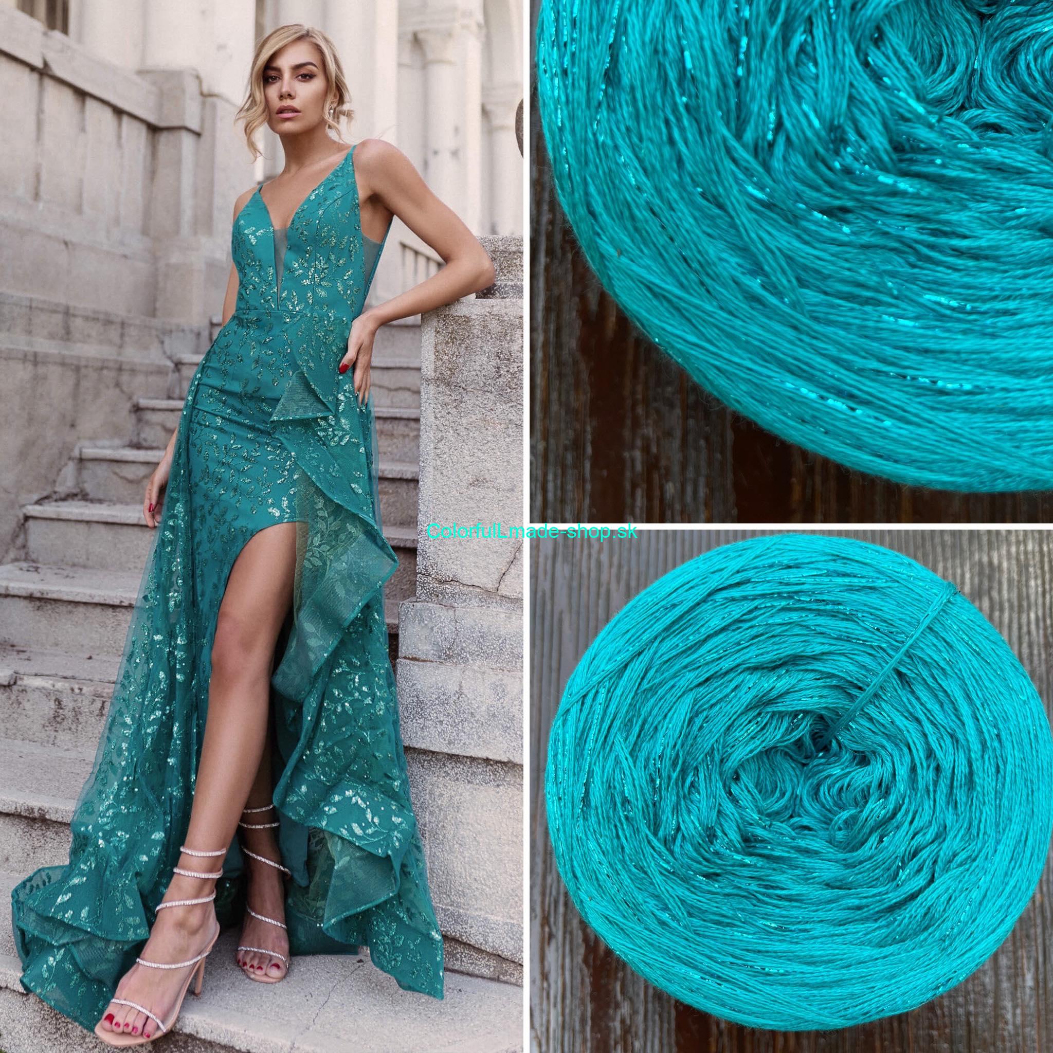 Limited Edition No.107 - 3-nitka/1000m + glitter turkis
