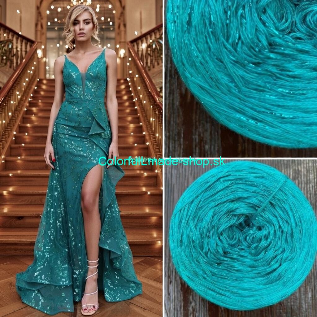 Limited Edition No.107 - 3-nitka/1000m + glitter turkis
