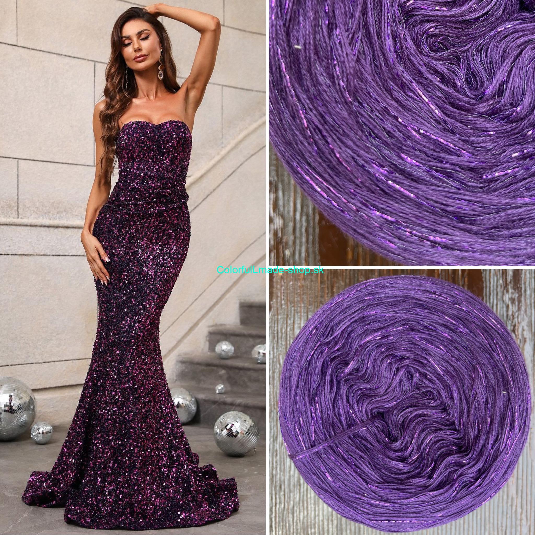 Limited Edition No.108 - 4-nitka/1500m + glitter violet