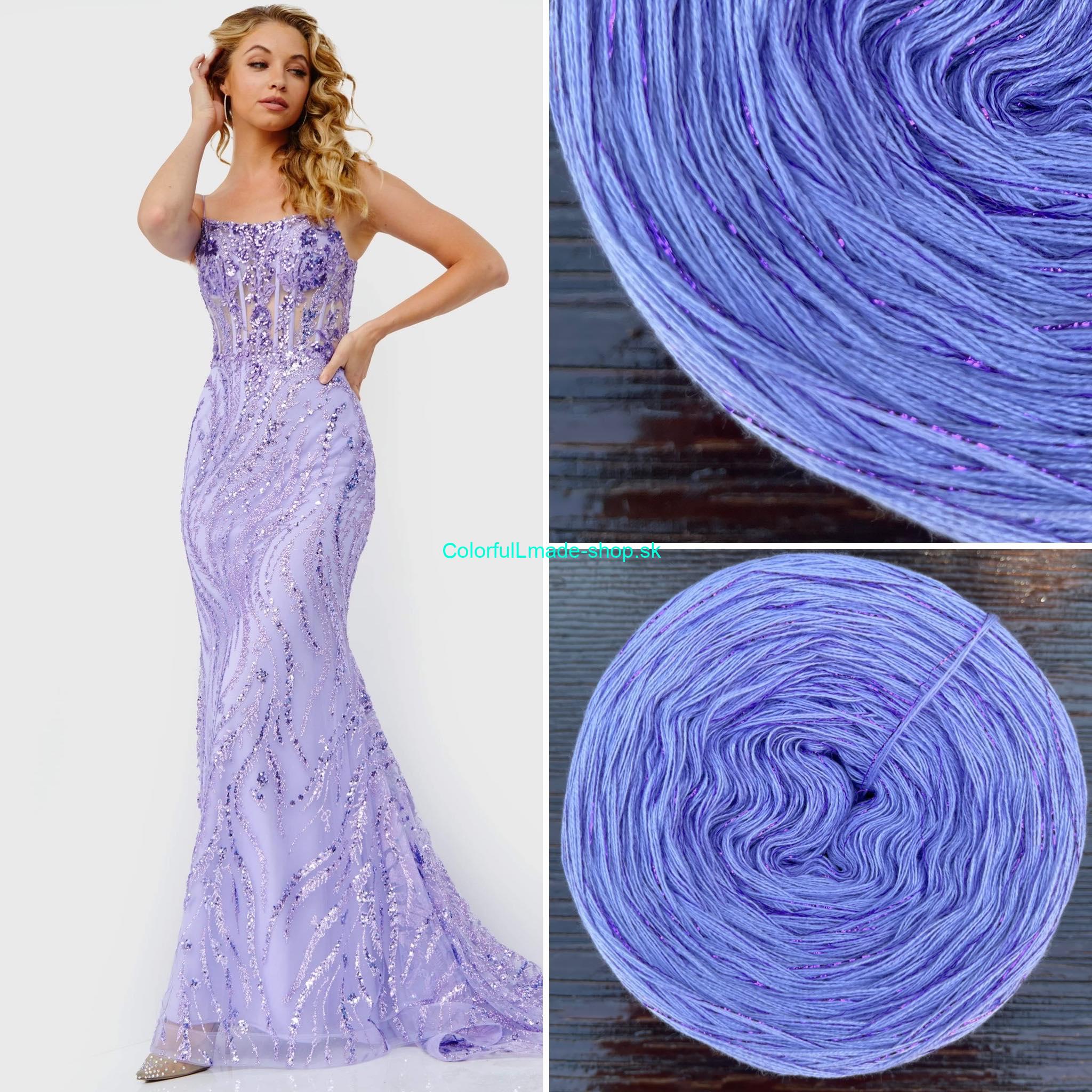 Limited Edition No.112 - 4-nitka/1500m + glitter violet