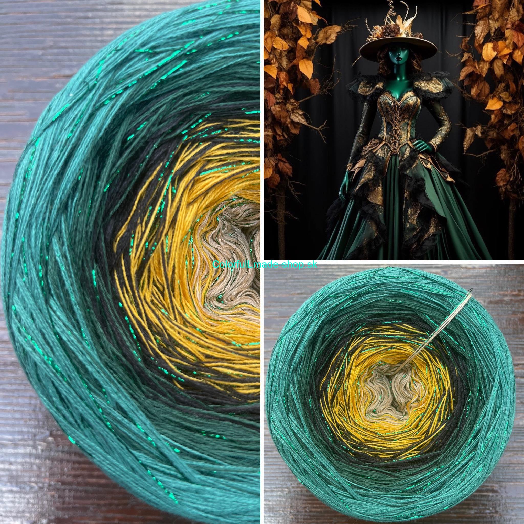 Limited Edition No.119- 4-nitka/1000m + glitter smaragd