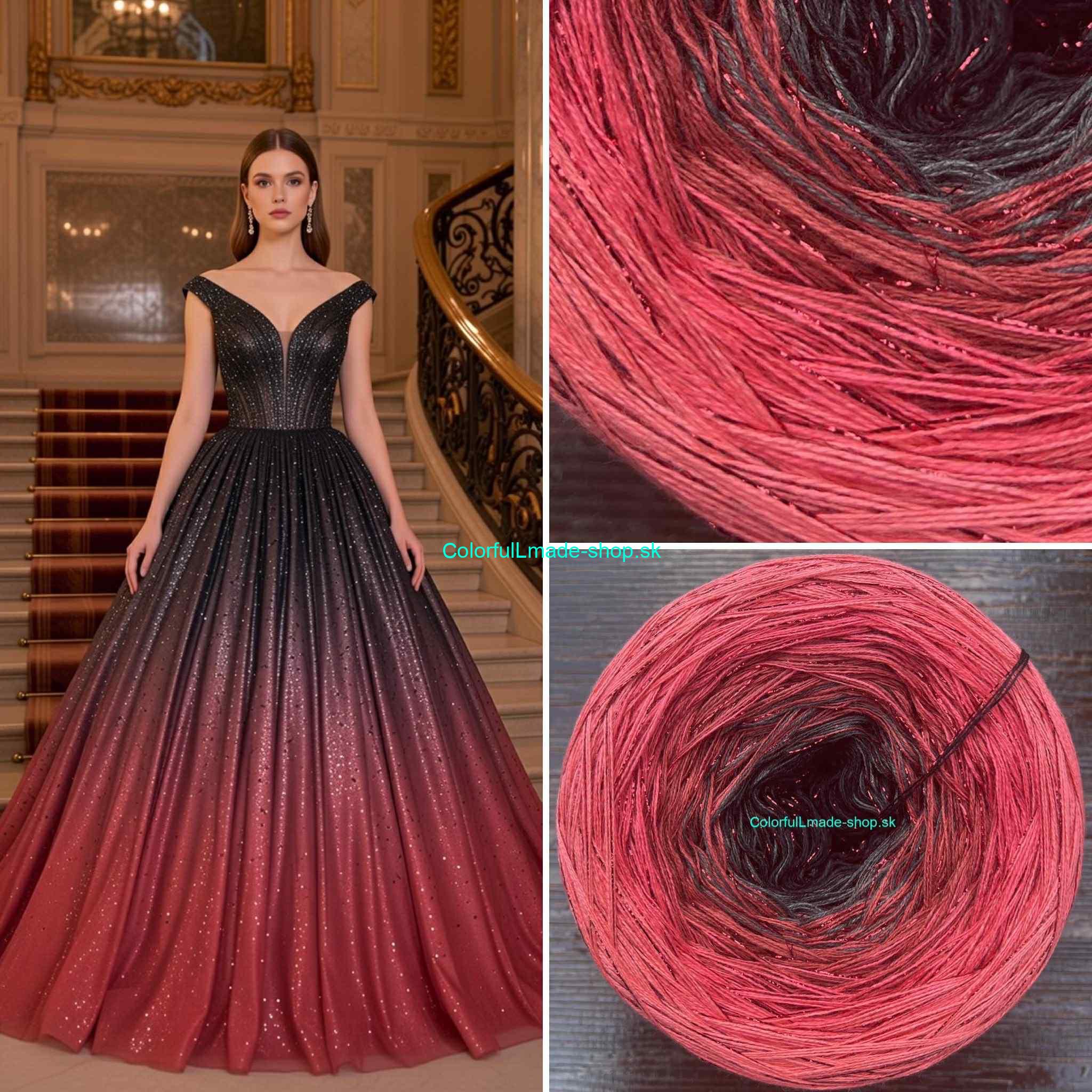 Limited Edition No.121 - 3-nitka/1500m + glitter rot
