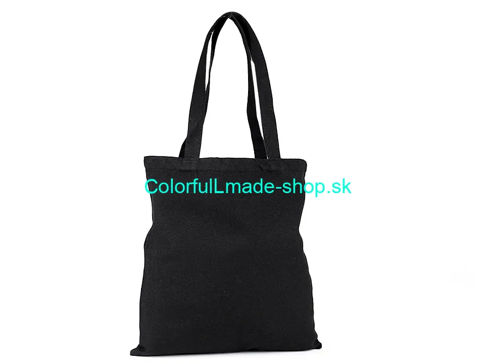 Textilná taška bavlnená na dotvorenie 35x39 cm - čierna
