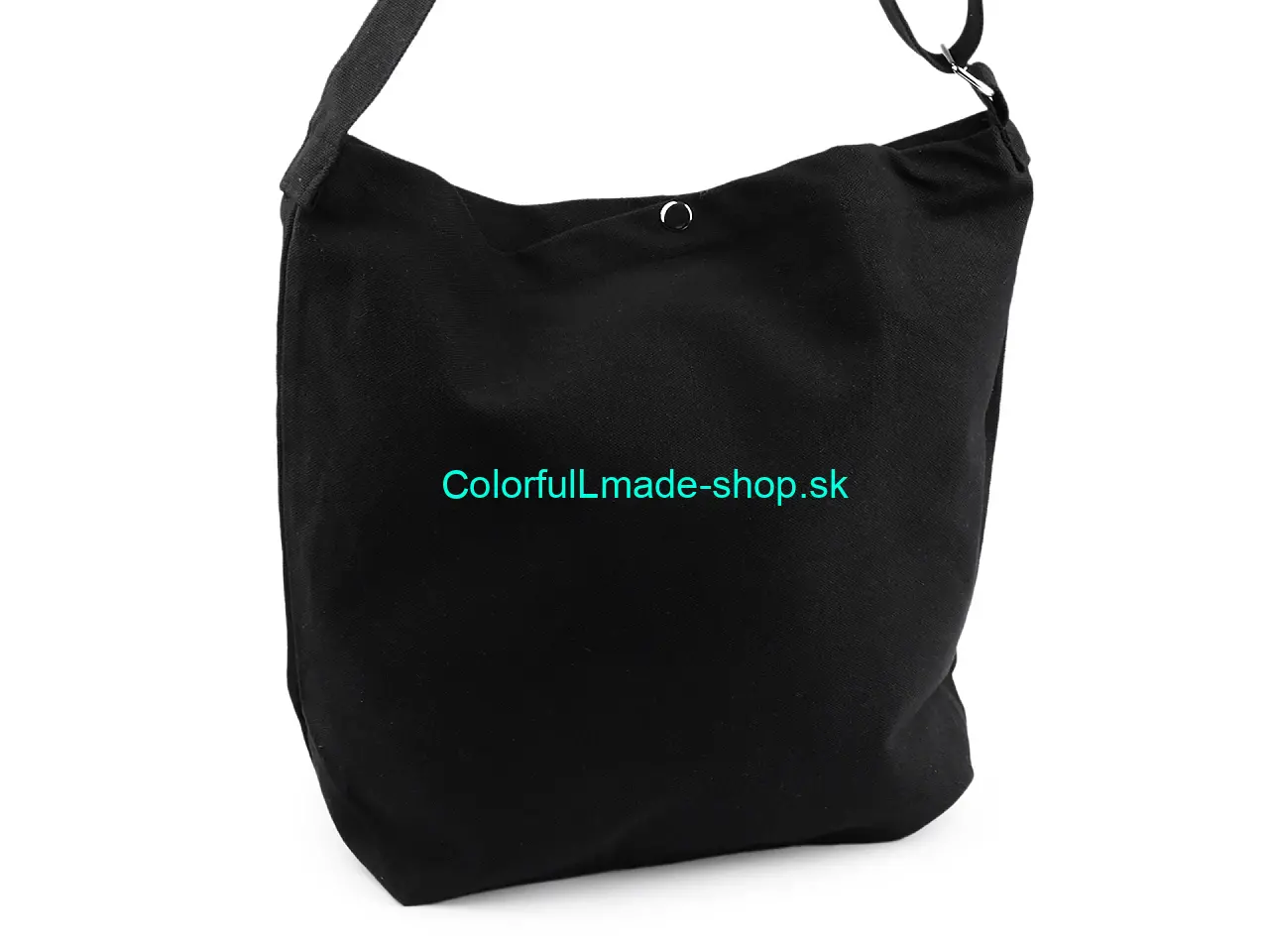 Textilná taška bavlnená na domaľovanie / dozdobenie 36x45 cm - čierna