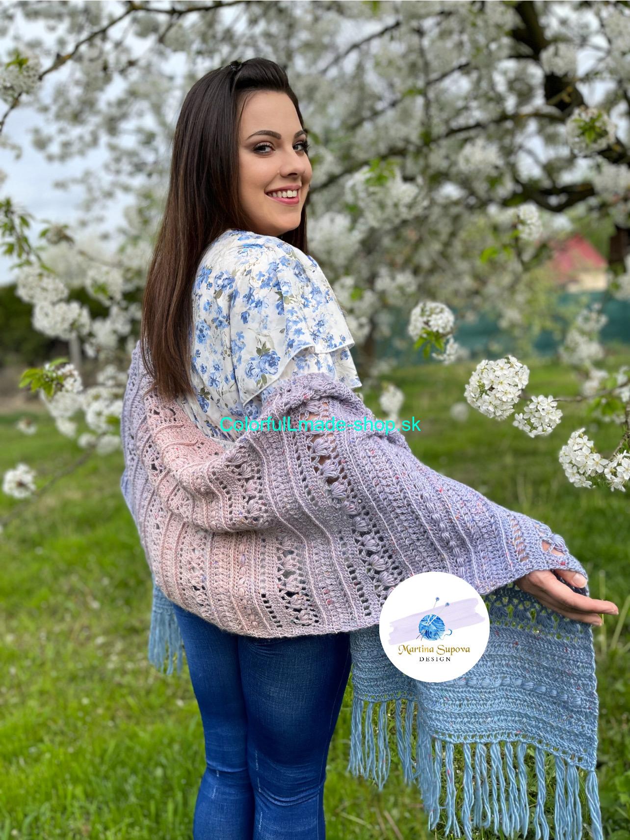 Flower Valley Wrap - pattern - návod - ENG, SVK - PDF súbor