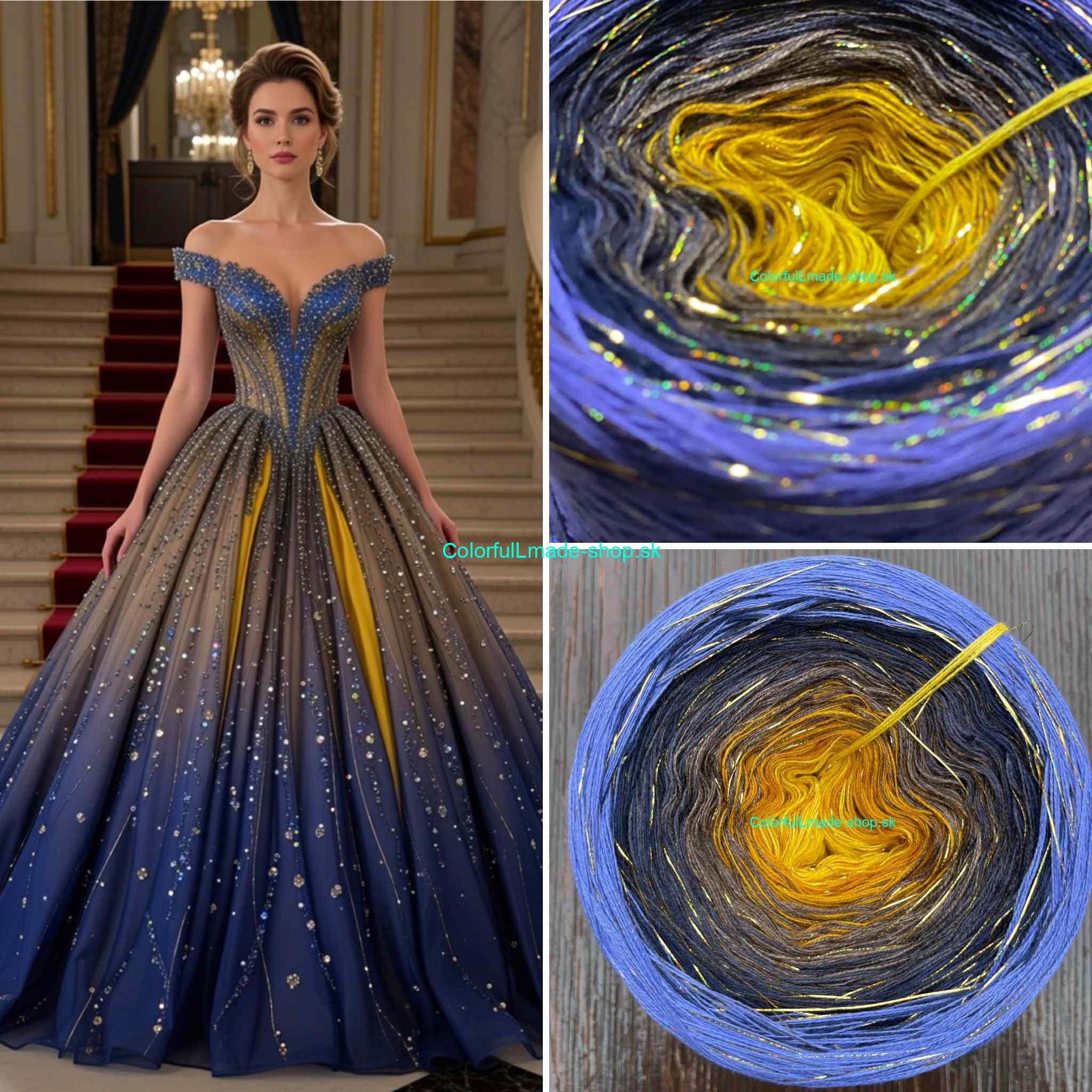 Limited Edition No.146 - 3-nitka/1500m + glitter holographic gold