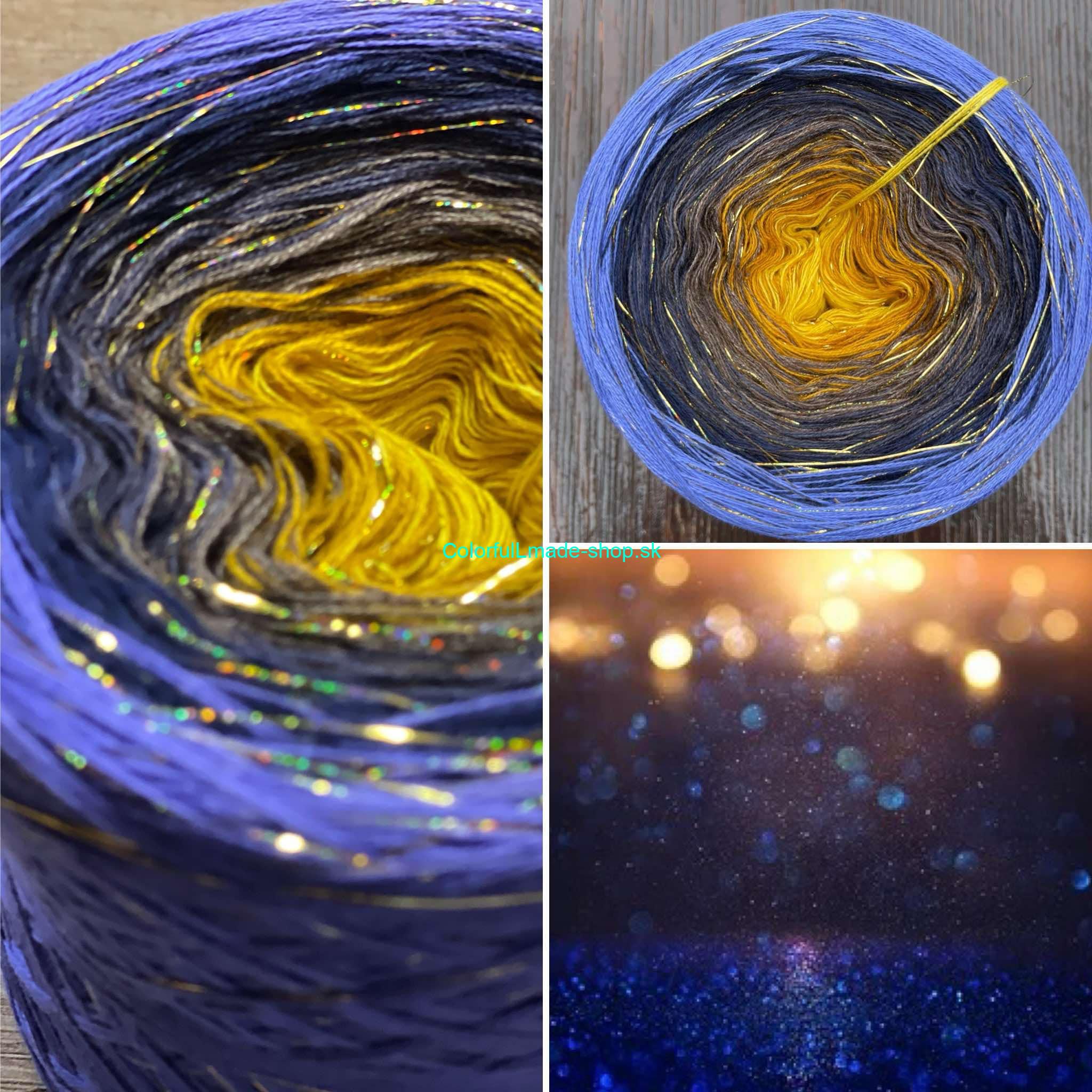 Limited Edition No.146 - 3-nitka/1000m + glitter holographic gold