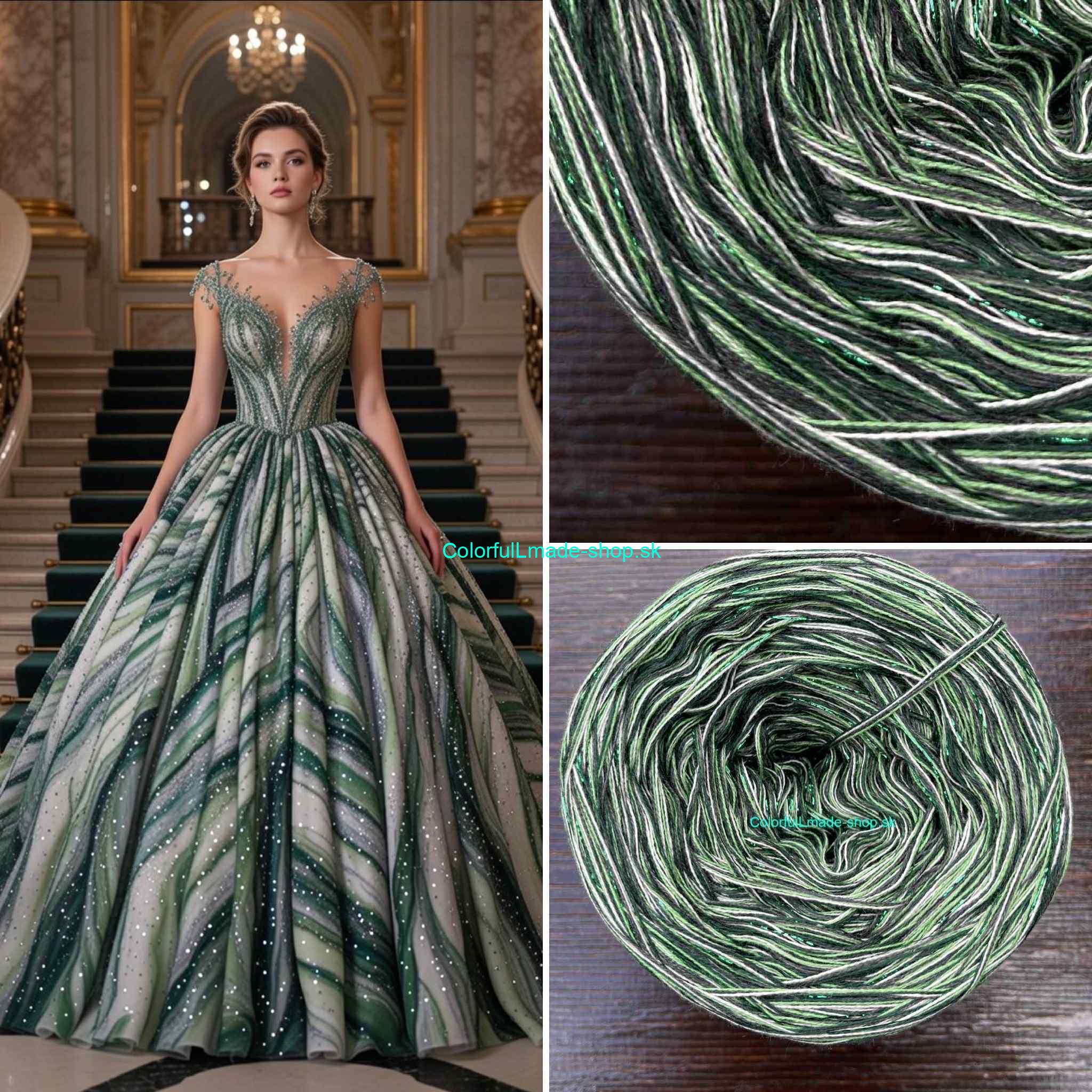 Limited Edition No.152 - 4-nitka/1000m + glitter smaragd
