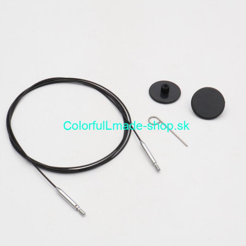 KnitPro Thin&Flex Cable 360st black - lanko k vym.ihliciam - dĺžka 100cm