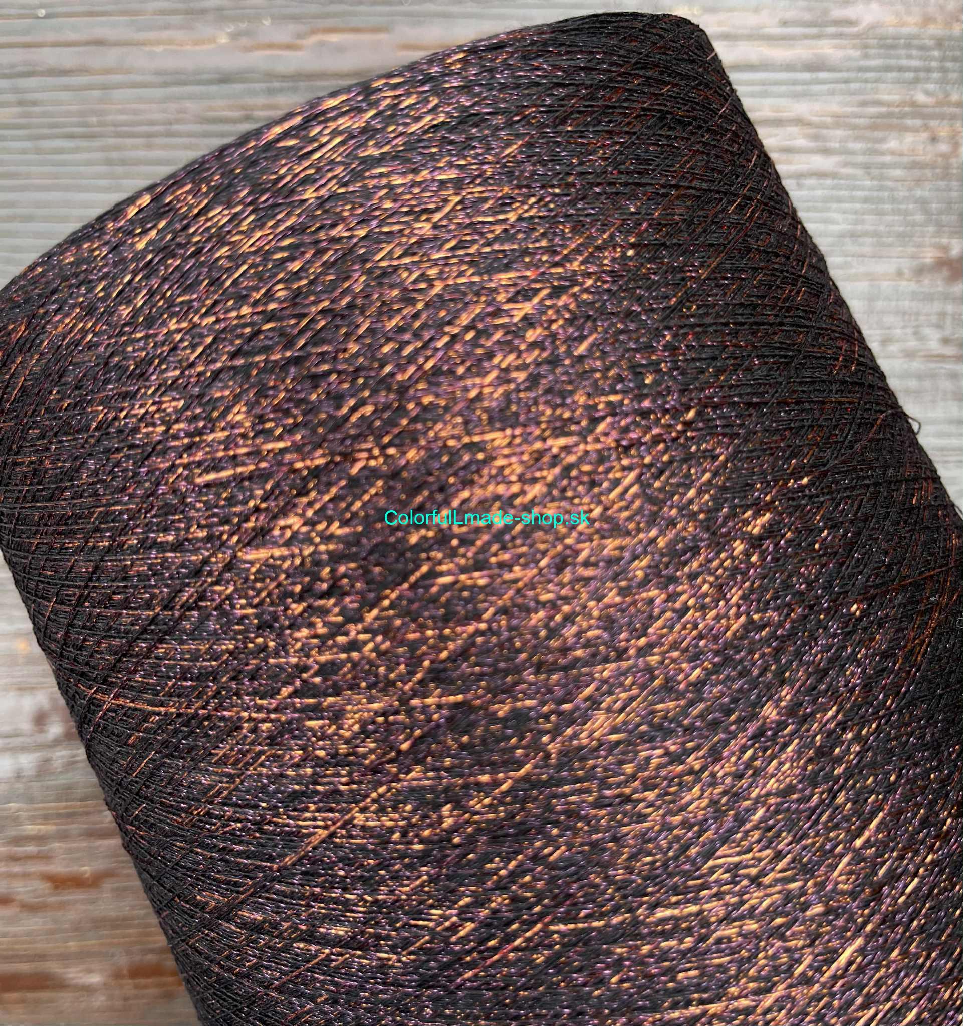 Doplatok k čarovnému klbku na objednávku - glitrová niť SCHWARZ/KUPFER 1000m