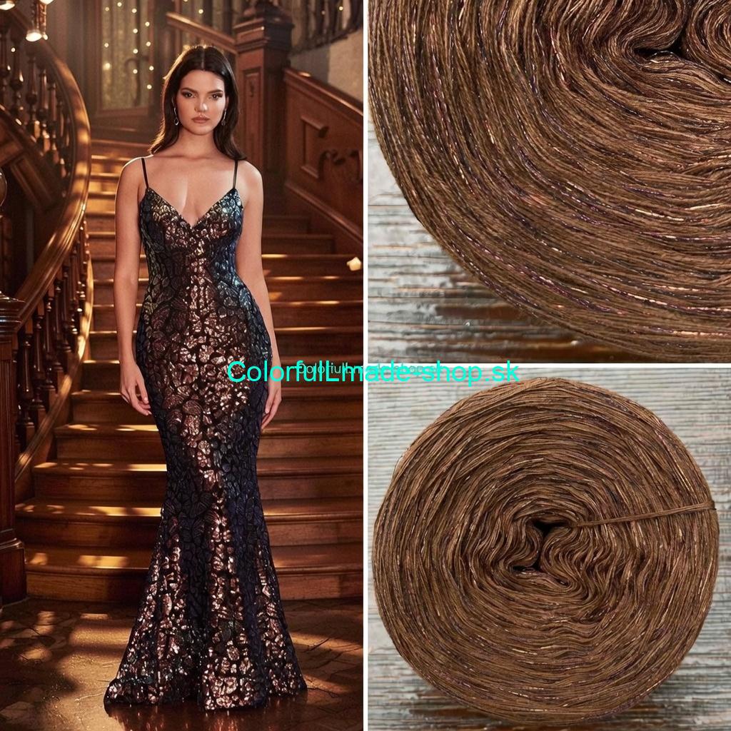 Limited Edition No.161 - 4-nitka/1500m + glitter schwarz/kupfer