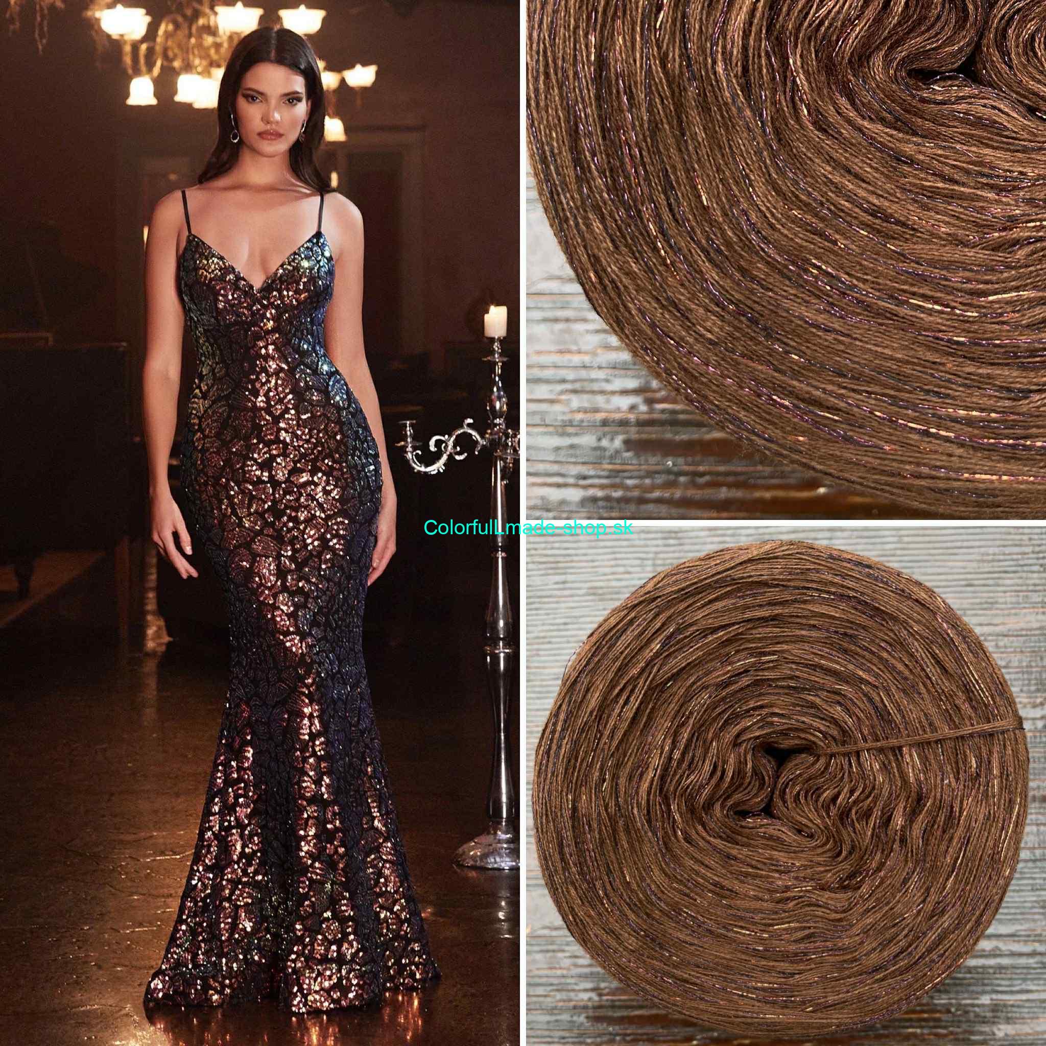 Limited Edition No.161 - 4-nitka/1000m + glitter schwarz/kupfer