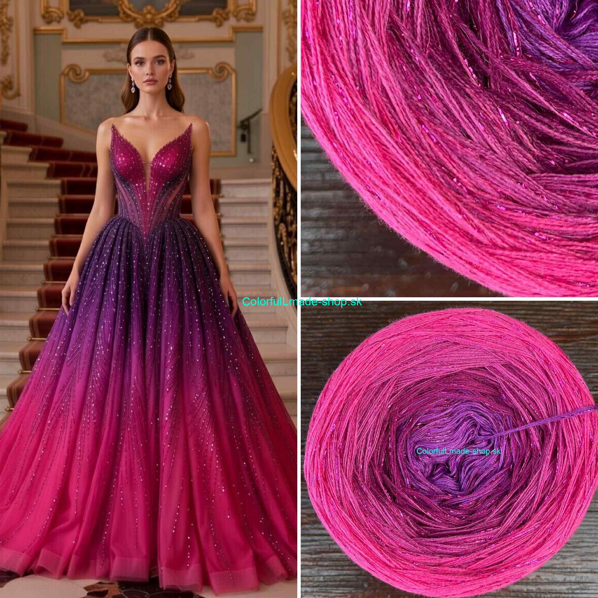 Limited Edition No.164 - 3-nitka/1000m + glitter rubis