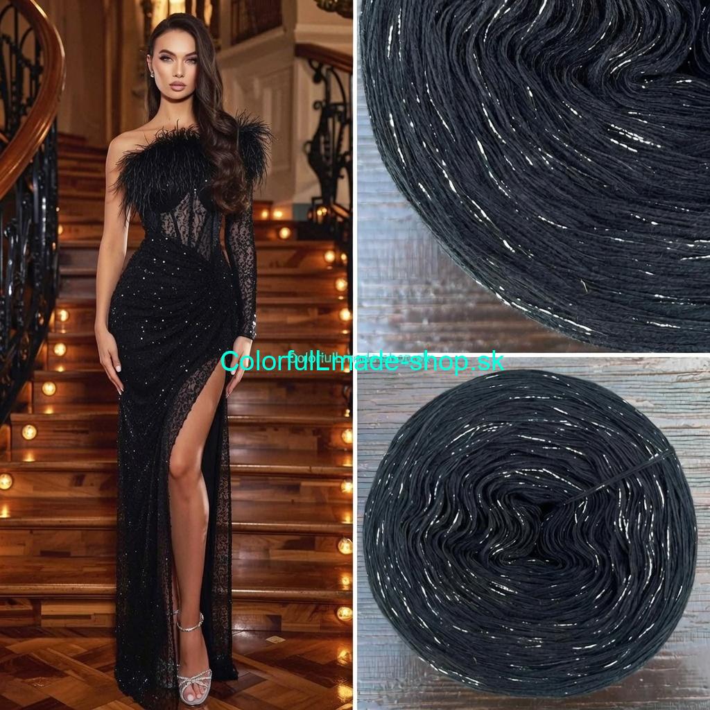 Limited Edition No.187 - 4-nitka/1500m + glitter schwarz/silber