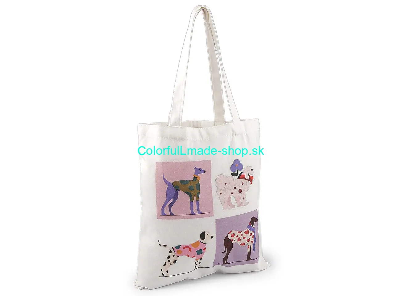 Textilná taška bavlnená psy 35x38 cm