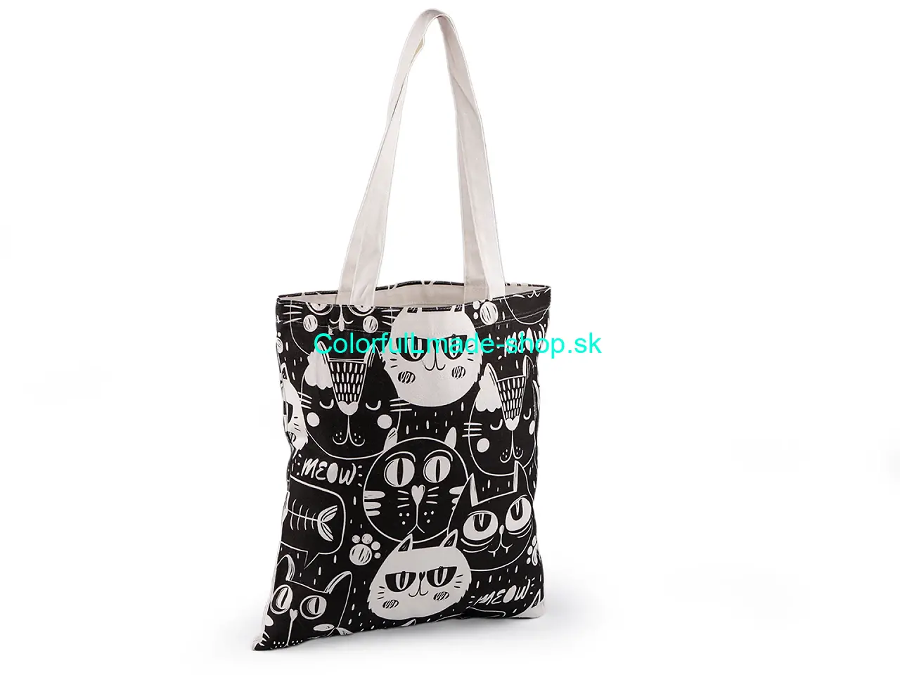 Textilná taška bavlnená mačka 34x39 cm