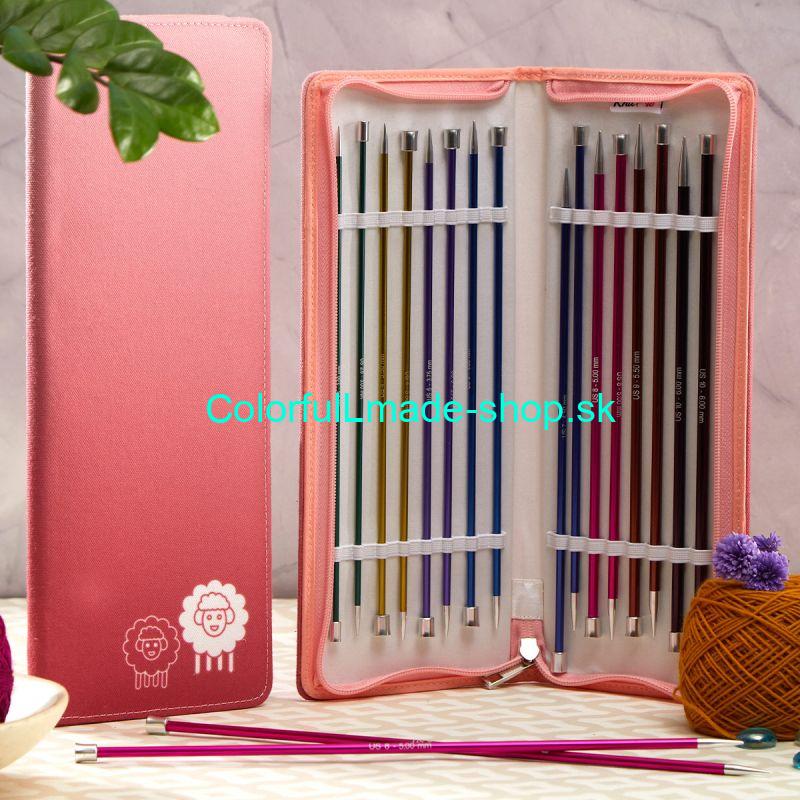 Knitpro Zing Single Pointed Knitting Needle Set 40 cm - set 8 párov rovných ihíc