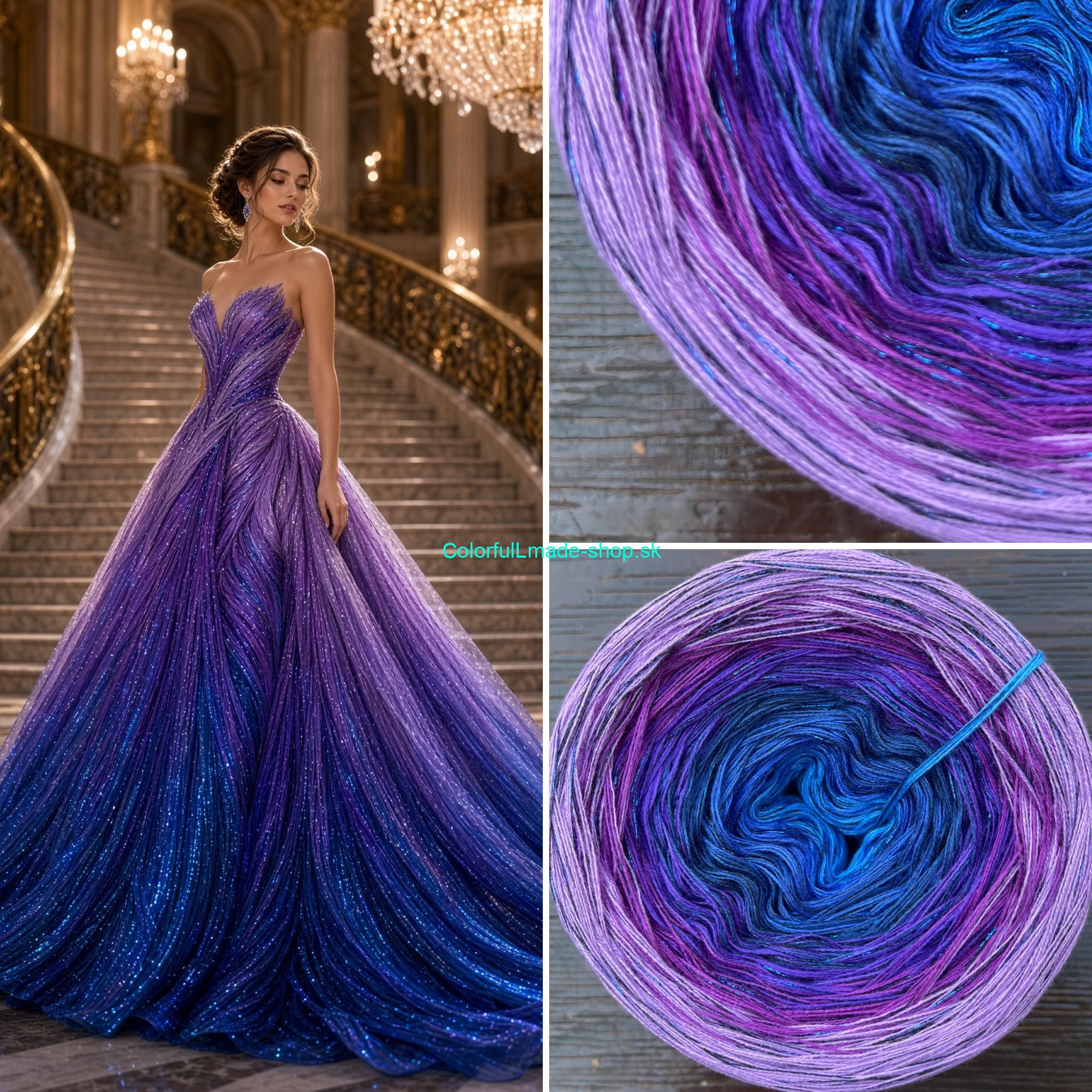 Limited Edition No.204 - 4-nitka/1000m + glitter schawrz/blau