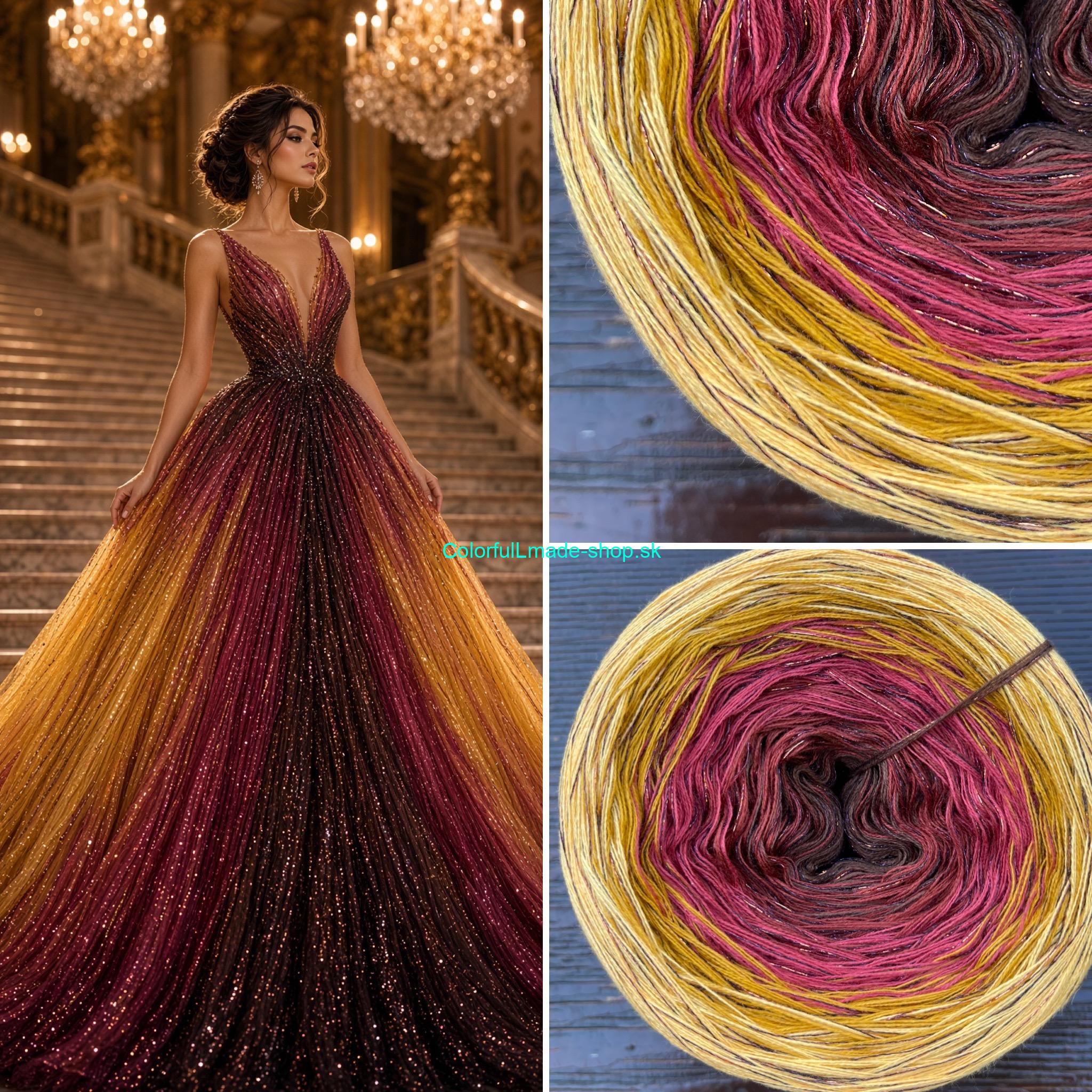 Limited Edition No.207 - 3-nitka/1000m + glitter schwarz/kupfer