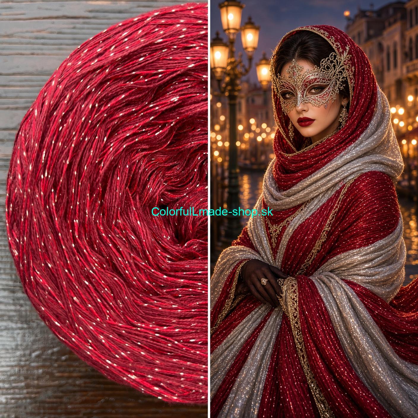 Limited Edition No.76 4-nitka/850m + red/gold glitz