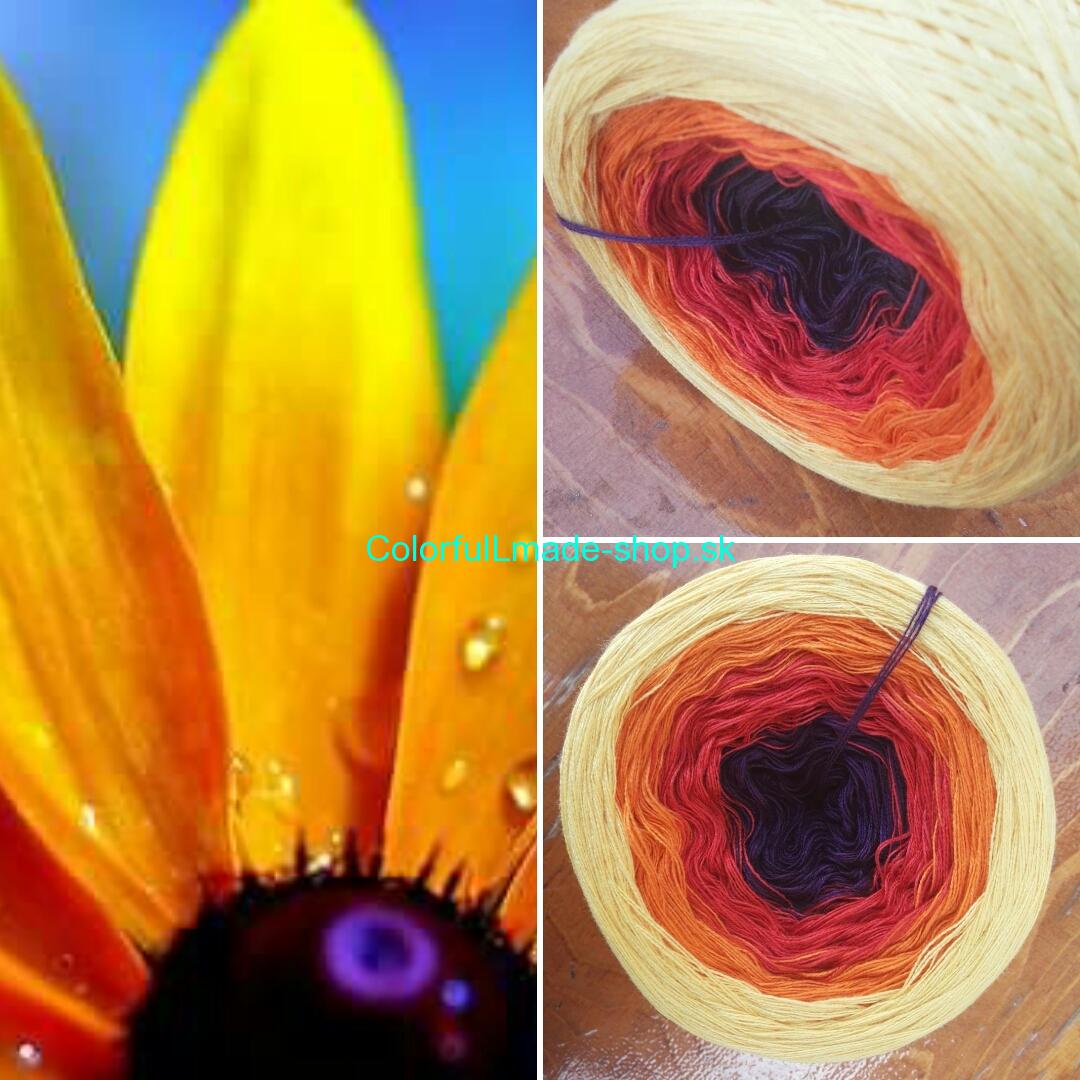 Žltý kvet 3-nitka 200g/1000m Yellow flower
