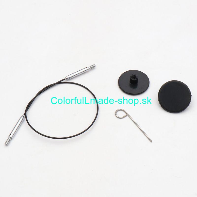 KnitPro Mini Fixed Cable Set black - sada laniek k vym.ihliciam - dĺžka 13 a 17 cm