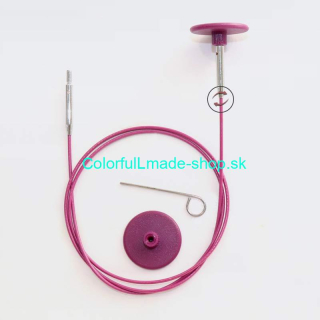 KnitPro Swivel Stainless Steel Cable 360 - lanko k vymeniteľným ihliciam 120 cm 