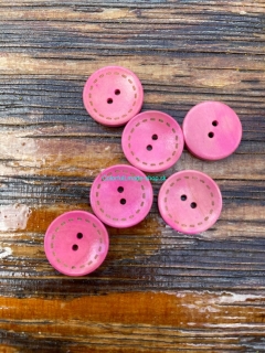 Drevený dekoračný gombík 25mm - ružová