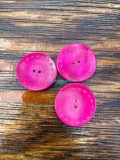 Drevený dekoračný gombík 40 mm - pink