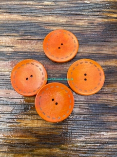 Drevený dekoračný gombík 40 mm - oranžová