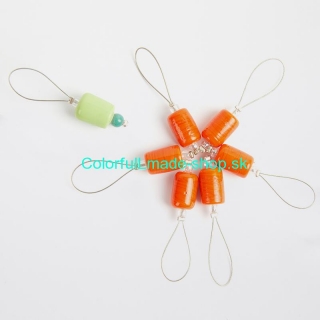 KnitPro Zooni stitch markers - Orange Lily