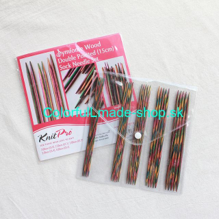 KnitPro Symfonie Double Pointed Needle Set - 5 veľkostí ponož. ihlíc v sade 15cm