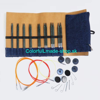 KnitPro Indigo Wood Interchangeable Needle Set - sada vymeniteľných ihlíc