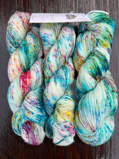 Lazy Lion Sock Yarn - Azuro sunny rain forest spreckled 