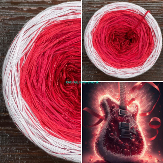 Limited Edition No.97 - 3-nitka 200g/1000m + glitter rot
