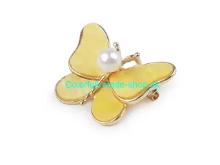Brošňa motýľ - žltá perleť