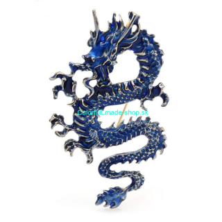 Brošňa drak čínsky - modrá