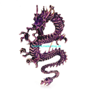 Brošňa drak čínsky - fialová
