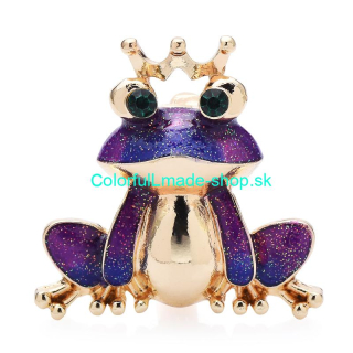 Brošňa žabý princ - fialová