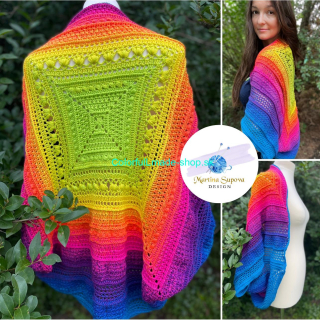 Neon Summer Shrug - pattern - návod - ENG, SVK - PDF súbor