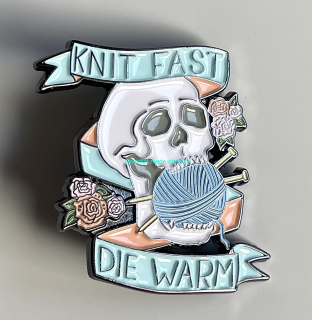 Brošňa / odznak - knit fast die warm